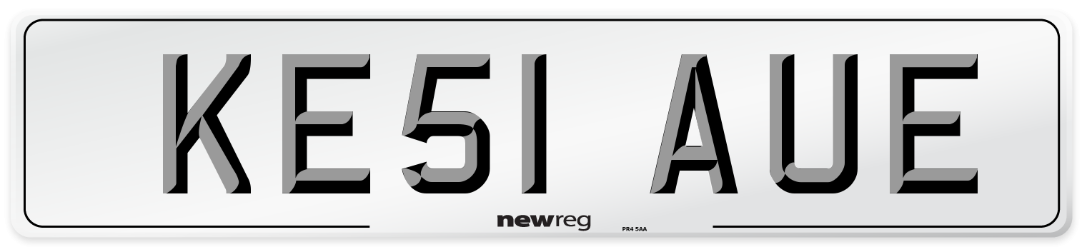 KE51 AUE Number Plate from New Reg